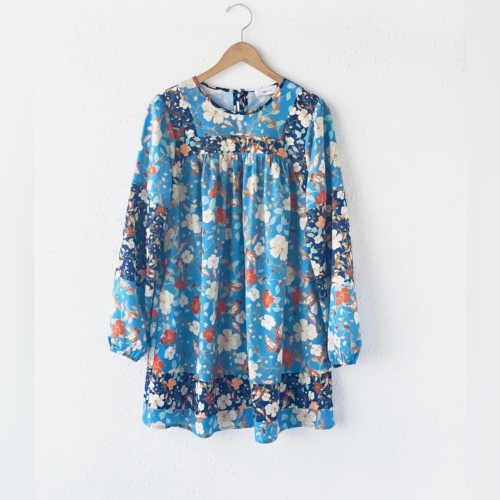 Greylin Blue Floral Dress - Like New